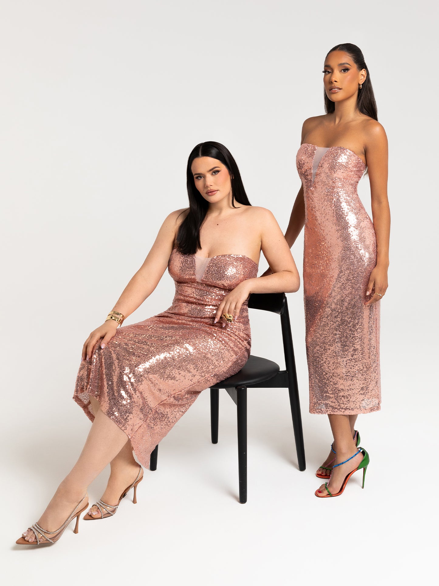 DENISE MIDI DRESS - CHAMPAGNE