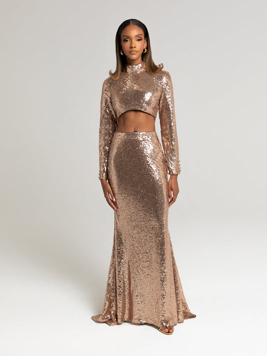 LOYETTE SKIRT SET - CHAMPAGNE